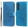 Mobigear Flowers Samsung Galaxy A55 Hoesje Bookcase Portemonnee - Blauw