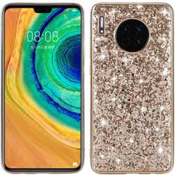 Mobigear Glitter Huawei Mate 30 Hoesje Hardcase Backcover - Goud