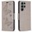 Mobigear Butterfly Samsung Galaxy S23 Ultra Hoesje Bookcase Portemonnee - Grijs