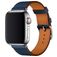 Mobigear Torino Leren Apple Watch Bandje Gespsluiting - 49/46/45/44 mm - Donkerblauw