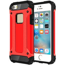 Mobigear Outdoor iPhone SE (2016) Hoesje Hardcase Backcover Shockproof - Rood