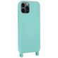 Mobigear Lanyard iPhone 14 Pro Max Siliconen Hoesje met koord - Turquoise
