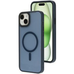 Mobiparts Hardcover iPhone 15 Plus MagSafe Hoesje Hardcase Backcover - Satin Blue