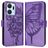 Mobigear Butterfly HONOR X7A Hoesje Bookcase Portemonnee - Paars