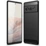 Mobigear Brushed Slim Google Pixel 6 Pro Hoesje Flexibel TPU Backcover - Zwart