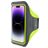 Mobiparts Comfort Fit Telefoonhouder Hardlopen iPhone 14 Pro Sport Hoesje Neopreen Sportarmband - Neon Green