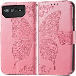 Mobigear Butterfly ASUS ROG Phone 6 Hoesje Bookcase Portemonnee - Roze