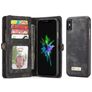 Caseme 008 iPhone X Hoesje Uitneembare 2in1 Bookcase Portemonnee - Zwart