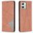 Mobigear Rhombus Slim Motorola Moto G54 Hoesje Bookcase - Bruin