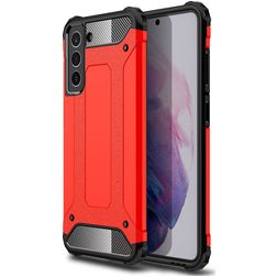 Mobigear Outdoor Samsung Galaxy S21 FE Hoesje Hardcase Backcover Shockproof - Rood