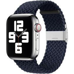Mobigear Braided Nylon Apple Watch Bandje Klemsluiting - 42/41/40/38 mm - Charcoal