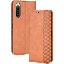 Mobigear Sensation Sony Xperia 10 IV Hoesje Bookcase Portemonnee - Bruin