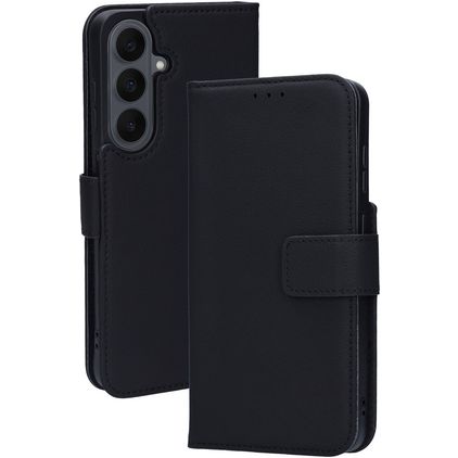 Mobiparts Wallet Samsung Galaxy S26 FE Hoesje Echt Leer Bookcase Portemonnee - Zwart