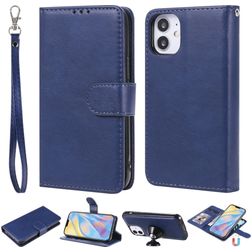 Mobigear Wallet iPhone 12 Mini Hoesje Uitneembare 2in1 Bookcase Portemonnee - Blauw
