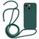 Mobigear Lanyard iPhone 14 Siliconen Hoesje met koord - Donkergroen