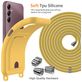 Mobigear Lanyard Card Samsung Galaxy A16 Siliconen Hoesje met koord en Pasjeshouder - Geel