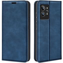 Mobigear Retro Slim Realme GT2 Pro Hoesje Bookcase Portemonnee - Donkerblauw