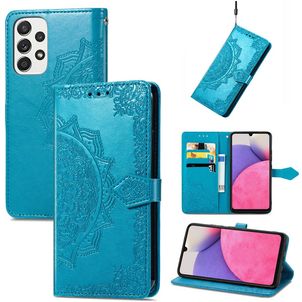 Mobigear Mandala Samsung Galaxy A33 Hoesje Bookcase Portemonnee - Blauw