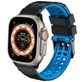 Mobigear Aero Armor Siliconen Apple Watch Bandje Gespsluiting - 49/46/45/44 mm - Zwart / Blauw