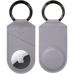 Valenta Snap Apple AirTag Hoesje Echt Leer Sleutelhanger - Paars