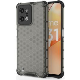 Mobigear Honeycomb Realme C31 Hoesje Hardcase Backcover Shockproof - Zwart