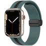 Mobigear Stripe Mag Siliconen Apple Watch Bandje Magneetsluiting - 42/41/40/38 mm - Zwart / Groen