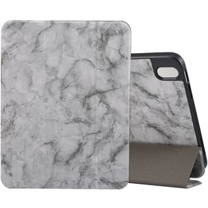 Mobigear Tri-Fold Marble iPad 11 (2025) Hoes Bookcase + Stylus Houder - Grijs