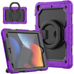 Mobigear RingGuard iPad 9 (2021) Hoes Hard Kunststof,Siliconen Backcover + Standaard - Paars