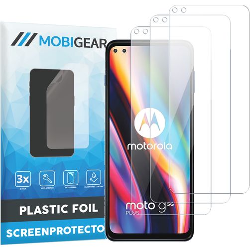Mobigear Motorola Moto G 5G Plus Screenprotector Folie - Case Friendly (3-Pack)