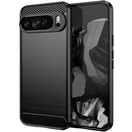 Mobigear Brushed Slim Google Pixel 9 Pro XL Hoesje Flexibel TPU Backcover - Zwart