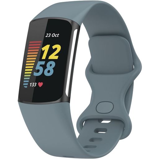 Mobigear Sport Dual Siliconen Fitbit Charge 5 Bandje Druksluiting - Spring Purple