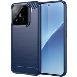 Mobigear Brushed Slim Xiaomi 15 Hoesje Flexibel TPU Backcover - Donkerblauw