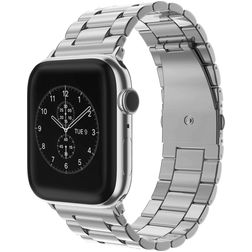 Mobigear Antwerp Stalen Apple Watch Bandje Vouwsluiting - 49/46/45/44 mm - Zilver