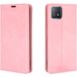 Mobigear Retro Slim OPPO A73 5G Hoesje Bookcase Portemonnee - Roze