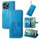 Mobigear Clover iPhone 15 Pro Hoesje Bookcase Portemonnee - Blauw