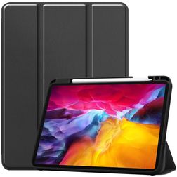 Mobigear Tri-Fold Gel iPad Pro 11 Inch (2021) Hoes TPU,Kunstleer Bookcase + Stylus Houder - Zwart