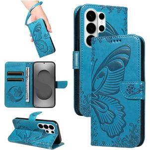 Mobigear Butterfly Samsung Galaxy S26 Ultra Hoesje Bookcase Portemonnee - Blauw