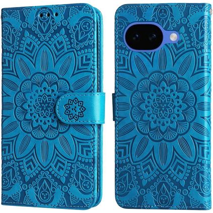 Mobigear Sunflower Google Pixel 10a Hoesje Bookcase Portemonnee - Blauw