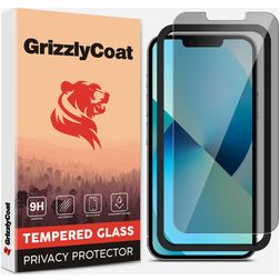 GrizzlyCoat Easy Fit AntiSpy iPhone 13 Pro Glazen Screenprotector Privacy - Case Friendly + Installatie Frame