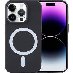 Mobigear Rubber Touch iPhone 15 Pro Siliconen MagSafe Hoesje Backcover - Zwart