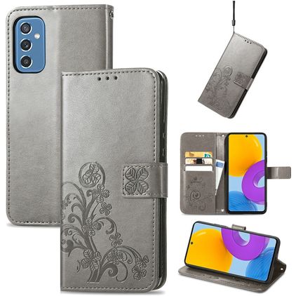 Mobigear Clover Samsung Galaxy M52 Hoesje Bookcase Portemonnee - Grijs