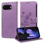 Mobigear Flowers Google Pixel 9a Hoesje Bookcase Portemonnee - Paars