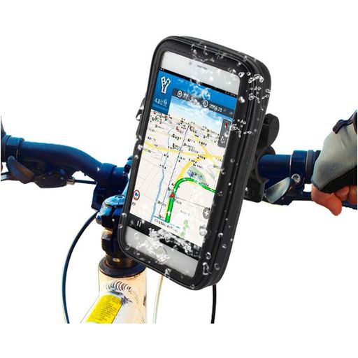 Mobigear Bike Console Telefoonhouder Fiets Fietsstuur Bevestiging Hoesje Universeel (max 17 cm x 9 cm) - Zwart