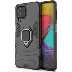 Mobigear Armor Ring Samsung Galaxy M53 Hoesje Hardcase Backcover Shockproof met Ringhouder - Zwart