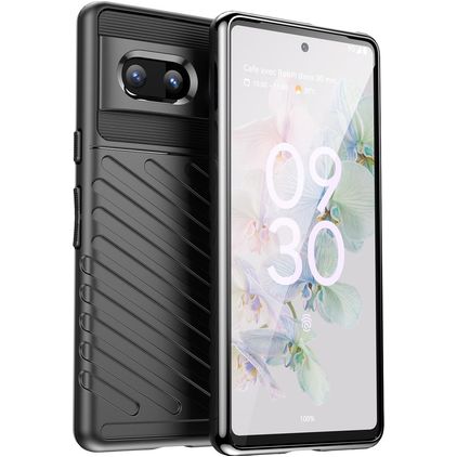 Mobigear Groove Google Pixel 7 Hoesje Flexibel TPU Backcover - Zwart