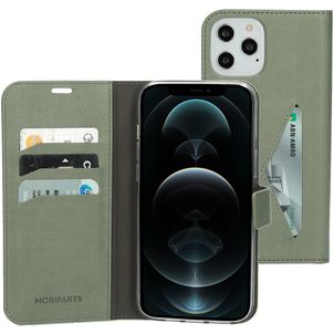 Mobiparts Classic Wallet iPhone 12 Pro Max Hoesje Bookcase Portemonnee - Stone Green