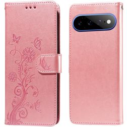 Mobigear Flowers Google Pixel 11 Pro XL Hoesje Bookcase Portemonnee - Roze