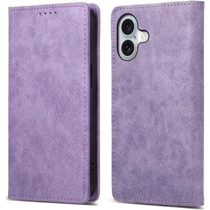 Mobigear Wallet iPhone 16 Hoesje Bookcase Portemonnee - Paars