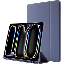 Mobigear Tri-Fold Gel iPad Pro 11 Inch (2024) Hoes TPU,Kunstleer Bookcase + Stylus Houder - Paars