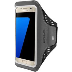 Mobiparts Comfort Fit Telefoonhouder Hardlopen Samsung Galaxy S7 Sport Hoesje Neopreen Sportarmband - Zwart